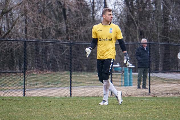 Forward Madison FC goalkeeper Philipp Marceta