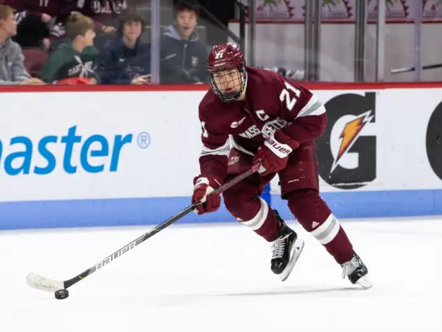 Forward Mitchell Chaffee with the University of Massachusetts