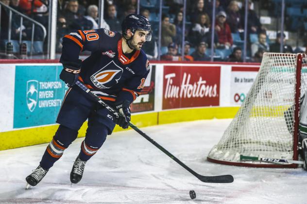 Defenseman Max Martin with the Kamloops Blazers