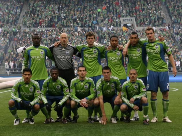 Seattle Sounders FC before its inaugural MLS match