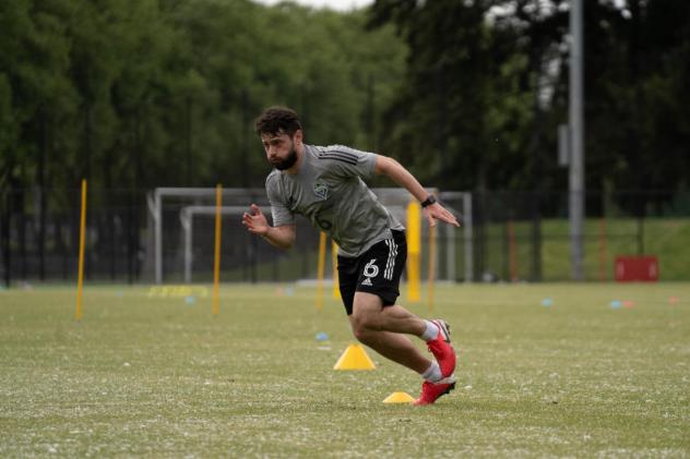 Joao Paulo of Seattle Sounders FC works out Monday