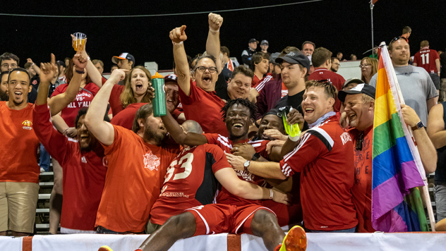 Richmond Kickers fans celebrate with the team