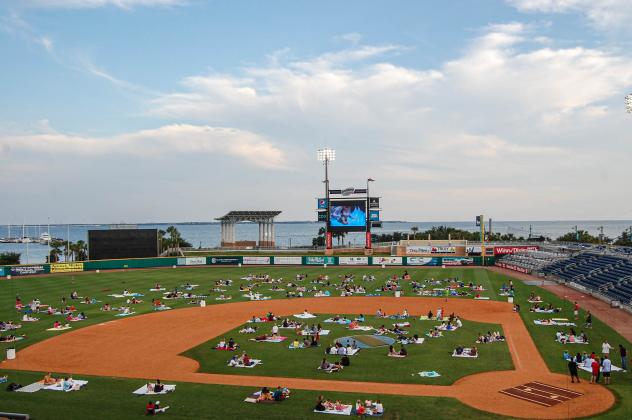 A Movie Night at Blue Wahoos Stadium, home of the Pensacola Blue Wahoos