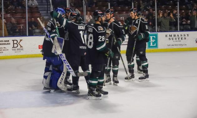 Utah Grizzlies shake hands