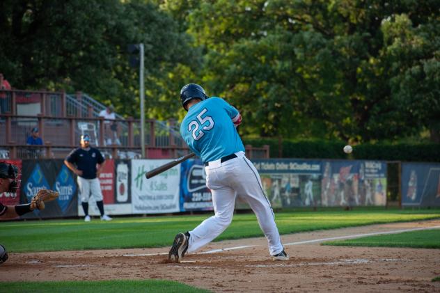 Luke Roskam of the St. Cloud Rox at bat