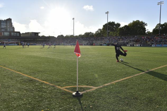 Action at Breese Stevens Field, home of Forward Madison FC