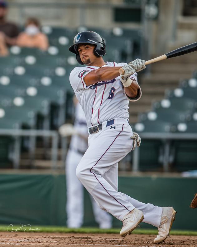 Joey Rose at bat for the Somerset Patriots
