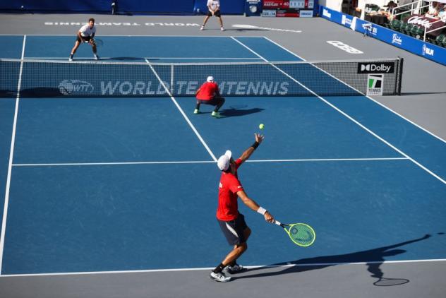 Washington Kastles Marcelo Arevalo and Nick Monroe vs. the San Diego Aviators