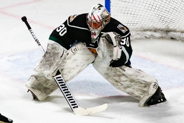 Utah Grizzlies goaltender Brad Barone
