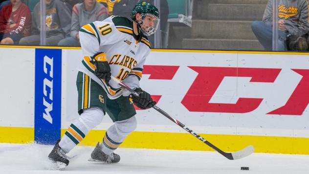 Defenseman Shane Kuzmeski with Clarkson University