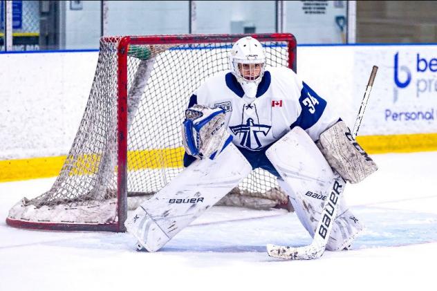 Goaltender Anson Thornton with the Toronto Titans Midget AAA program