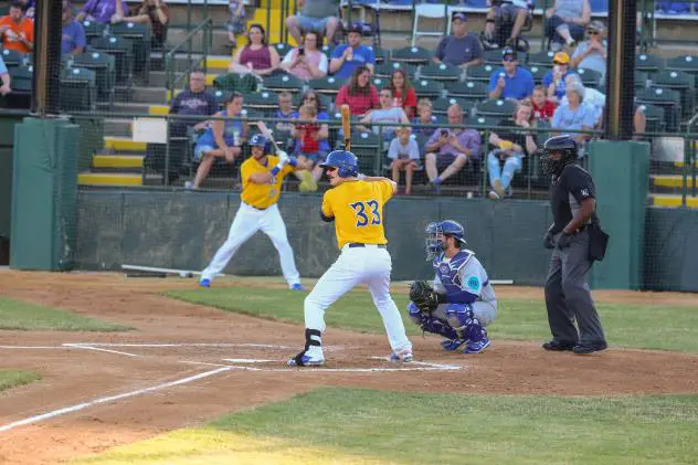 Clint Coulter at bat for the Sioux Falls Canaries