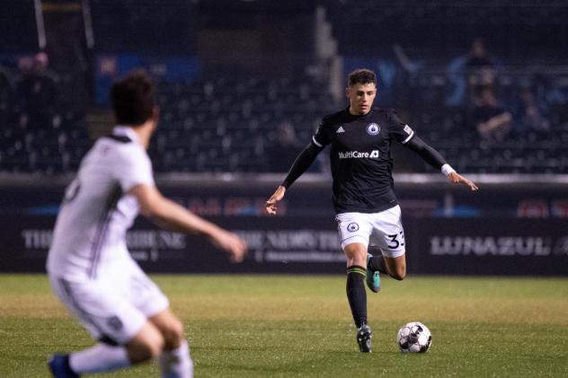 Sam Rogers scored his first goal of the season for Tacoma Defiance on Saturday evening