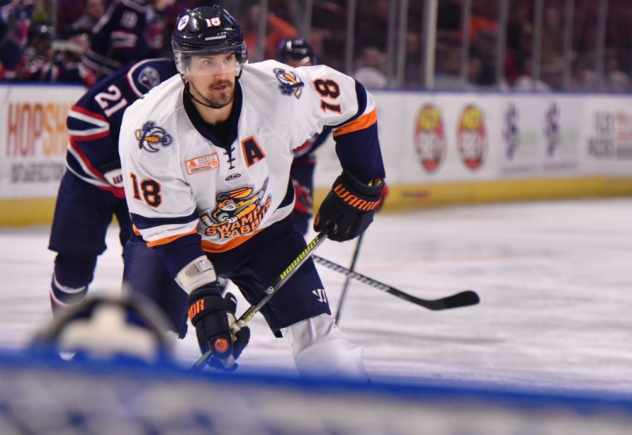 Forward Nathan Perkovich with the Greenville Swamp Rabbits