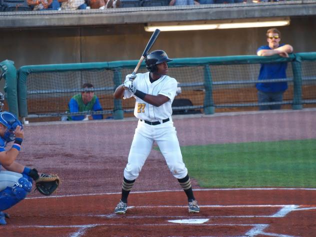 Ke'Bryan Hayes at bat for the West Virginia Power