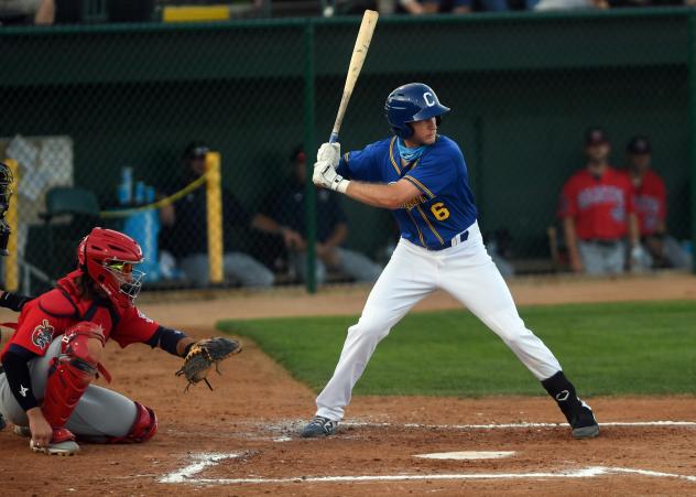 Logan Landon at bat for the Sioux Falls Canaries