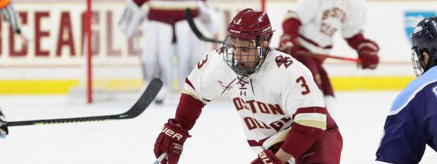 Defenseman Luke McInnis with Boston College