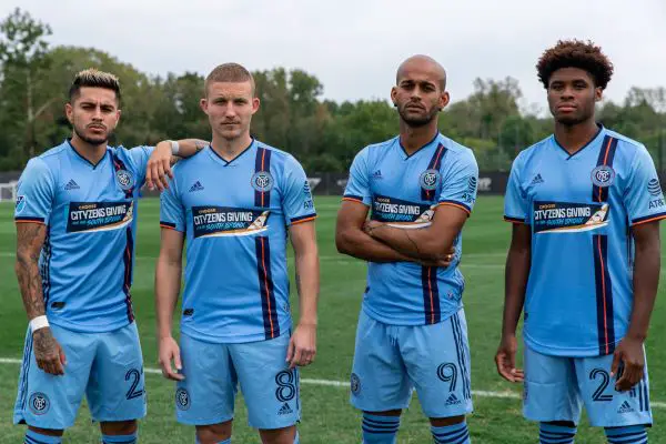 New York City FC in CFG Cityzens Giving for Recovery jerseys