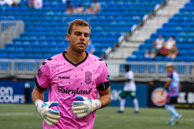 Forward Madison FC goalkeeper Philipp Marceta vs. the Greenville Triumph