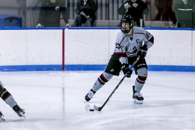 Defenseman Ryan Jackson with Manhattanville College