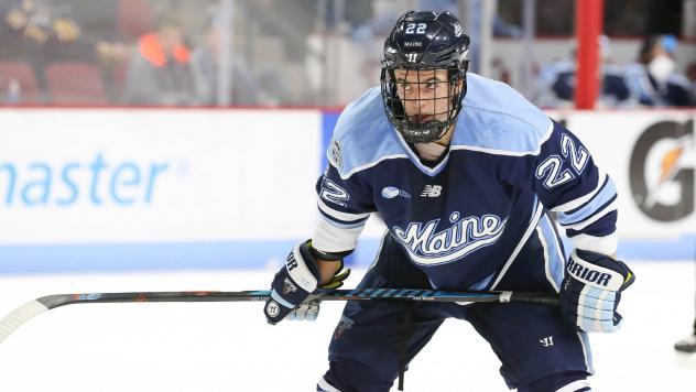 Forward Brendan Robbins with the University of Maine