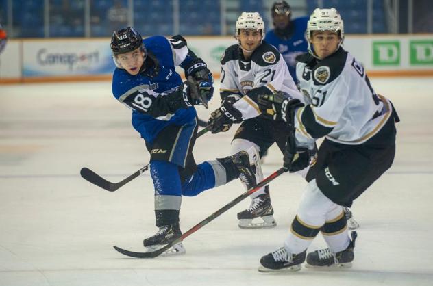 Saint John Sea Dogs centre Josh Lawrence vs. the Charlottetown Islanders