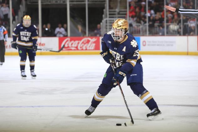 Forward Dylan Malmquist with Notre Dame