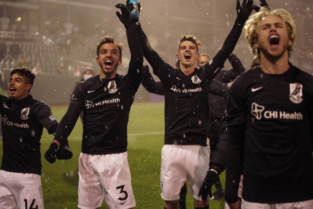 Union Omaha celebrates a trip to the USL League One Final