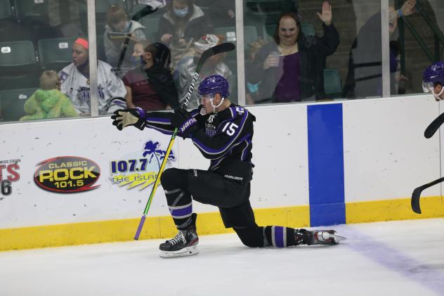 Tri-City Storm celebrates a goal