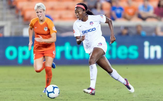 Forward Cheyna Matthews (right) with the Washington Spirit