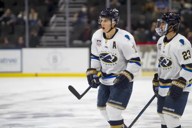 Sioux Falls Stampede forwards Will Dineen and Jay Buchholz