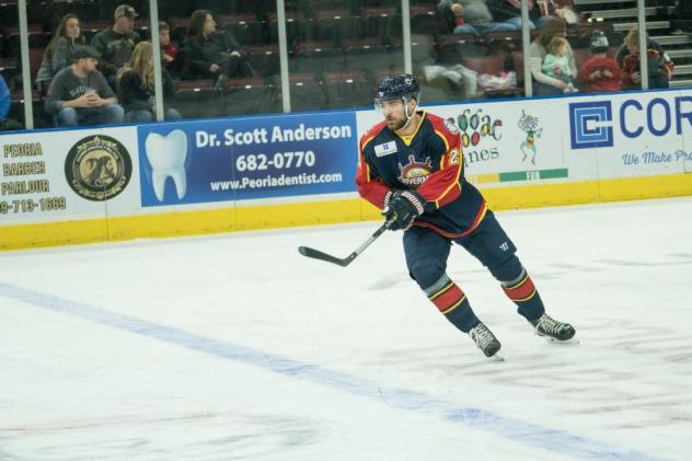 Defenseman Jake Hamilton with the Peoria Rivermen