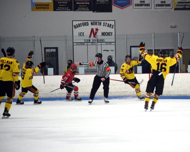 Maryland Black Bears react after a goal against the New Jersey Titans