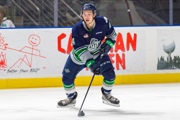 Defenceman Zachary Ashton with the Seattle Thunderbirds