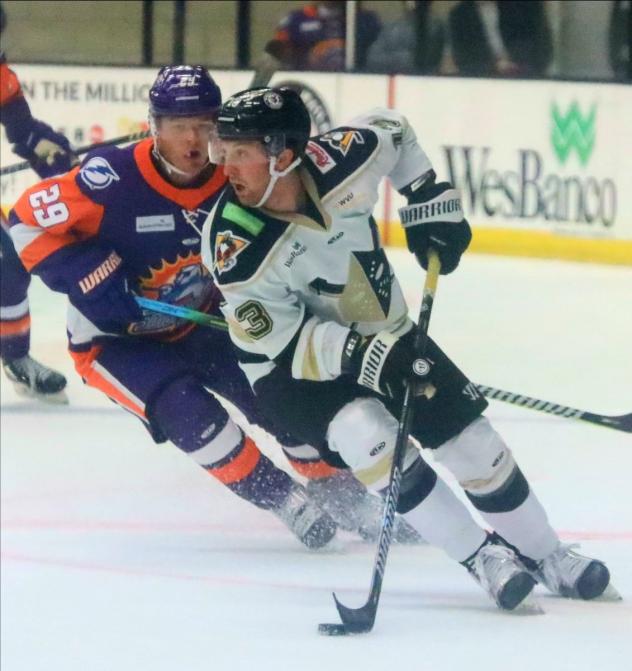 Wheeling Nailers forward Tyler Drevitch vs. the Orlando Solar Bears