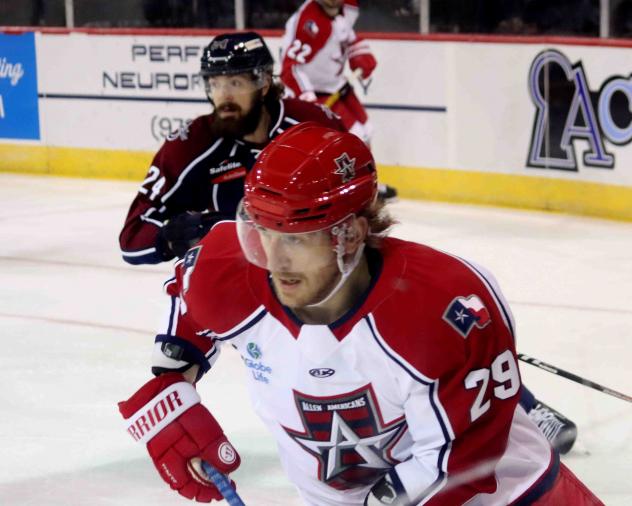 Allen Americans forward Jesse Mychan
