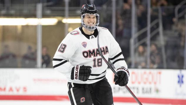 Defenseman Dean Stewart with the University of Omaha