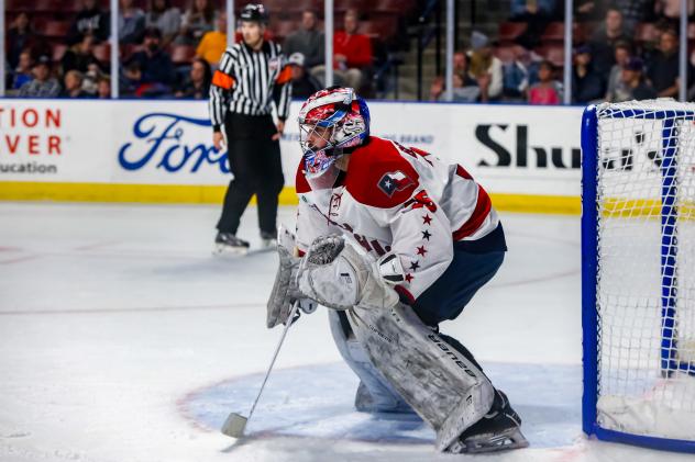 Goaltender Jeremy Brodeur with the Allen Americans