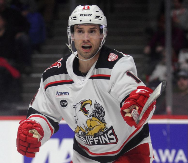 Defenseman Trevor Hamilton with the Grand Rapids Griffins