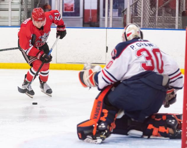 New Jersey Titans forward Jake LaRusso moves in on goal