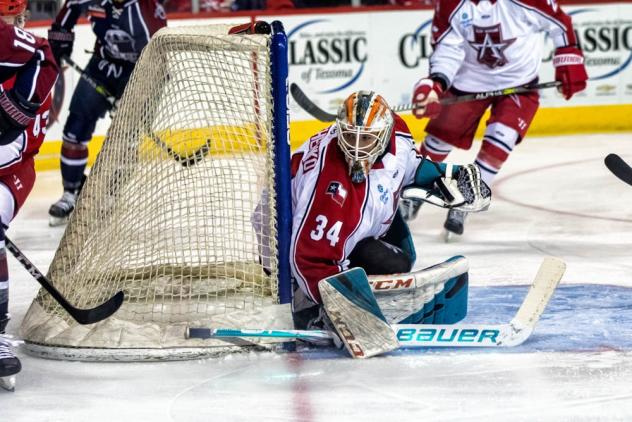 Allen Americans goaltender Zachary Sawchenko vs. the Tulsa Oilers