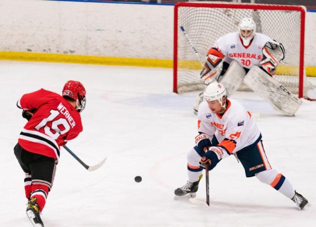 Evan Werner of the New Jersey Titans shoots against the Northeast Generals