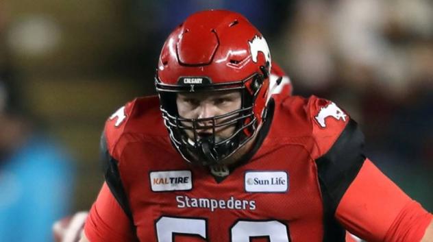 Calgary Stampeders offensive lineman Shane Bergman