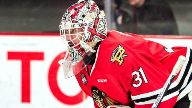 Goaltender Cole Kehler with the Portland Winterhawks