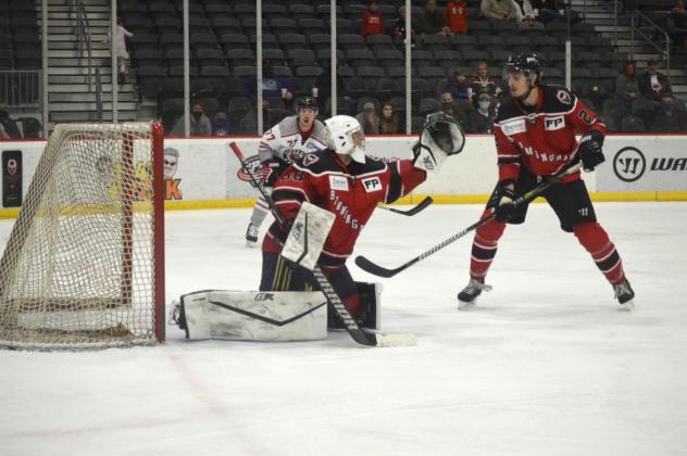 Goaltender Hayden Lavigne with the Birmingham Bulls