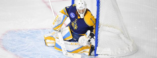 Goaltender Sean Bonar with the Atlanta Gladiators