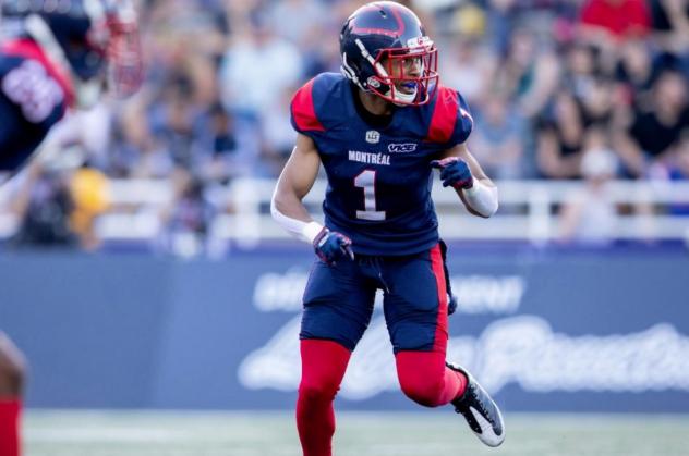 Defensive back Ciante Evans with the Montreal Alouettes