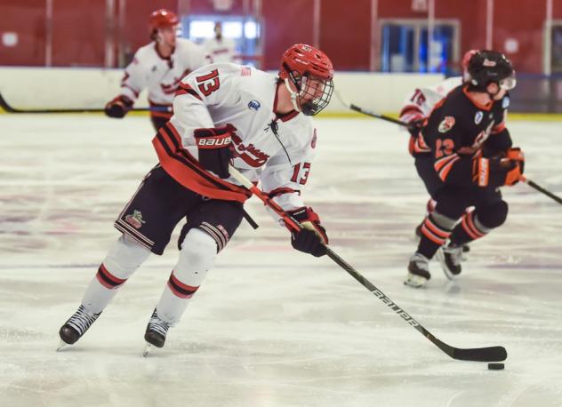 New Jersey Titans forward Nick Seitz vs. the Danbury Hat Tricks