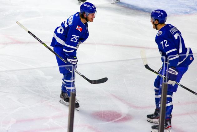 Wichita Thunder forwards Austin McILmurray and Peter Crinella