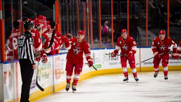 Allen Americans exchange congratulations